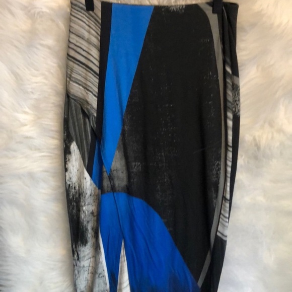 Helmut Lang blue asymmetrical midi skirt - Picture 5 of 8